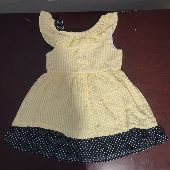 Counting Daisies Baby Girl Rockabilly Dress Size 2T Yellow Sunflower Polkadots - Picture 6 of 7